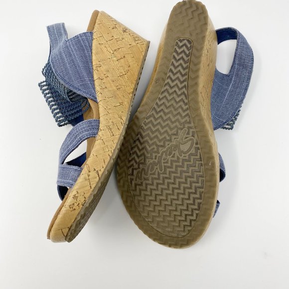 Skechers Luxe Foam Wedge Sandal Size 7 - Picture 3 of 9